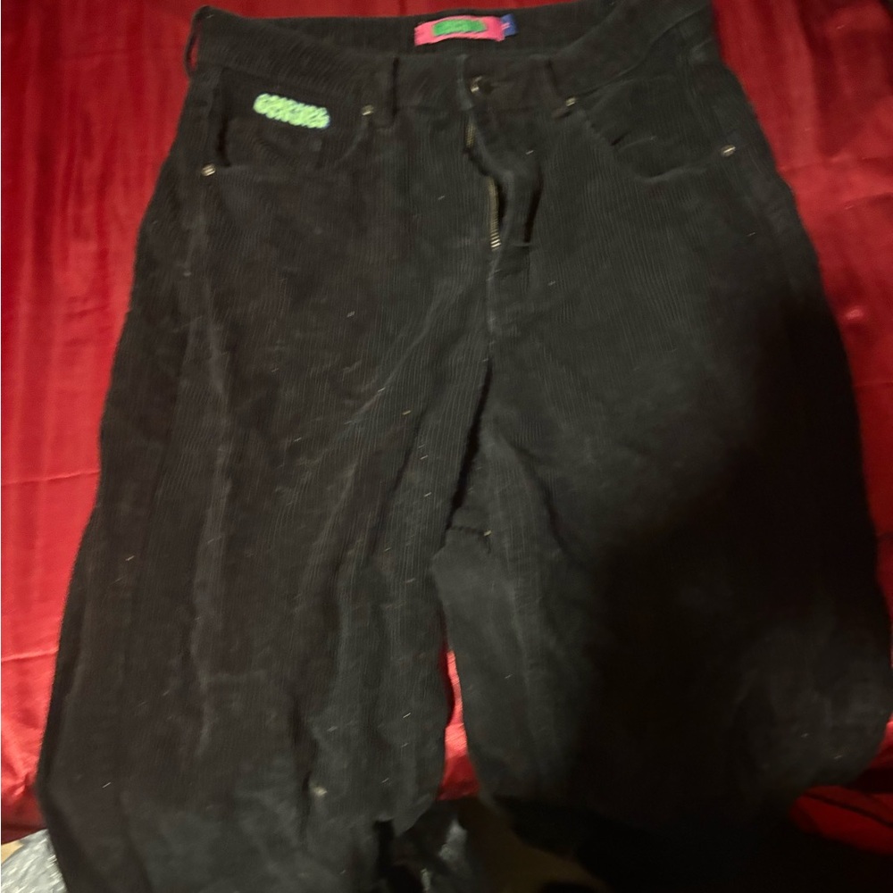Black Corduroy Pants with Classic Cut